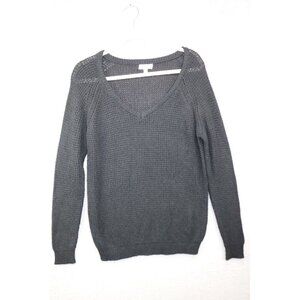 Umgee USA Black Open Knit Long Sleeve Sweater Tunic-Size Large